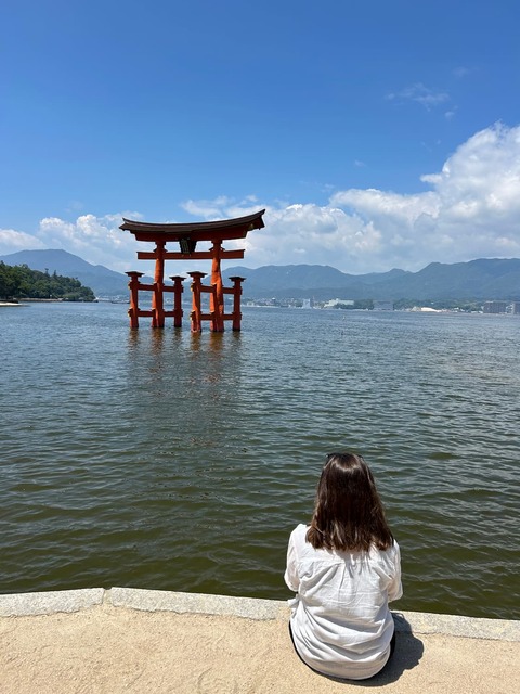 Observing the big Torii in Miyajima