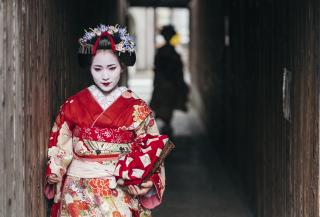 Geisha in the Gion District of Kyoto