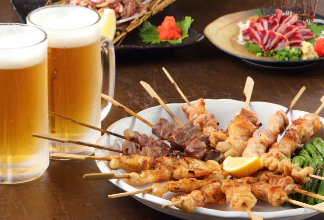 Beer and Yakitori in Hakuba