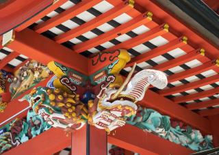 The delicate design work featured on Kirishima Jingu Shrine