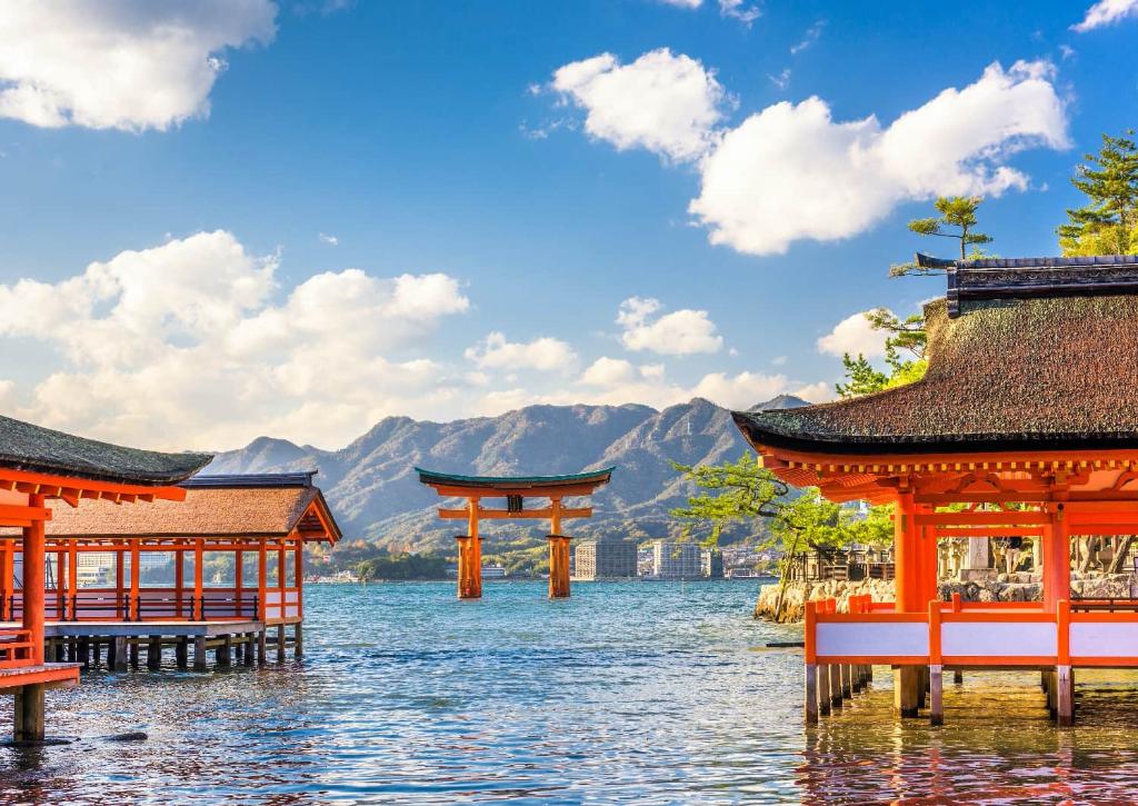 The famous floating torii gate