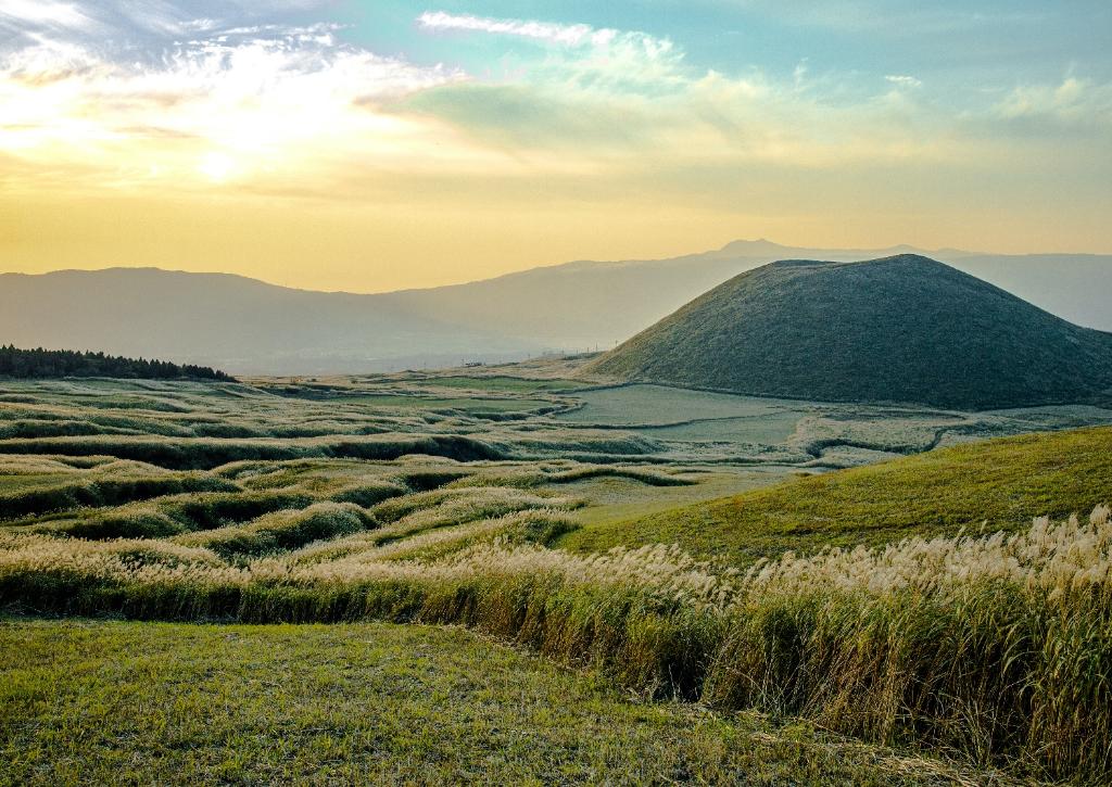 Scenic view of Aso-Kuju National Park