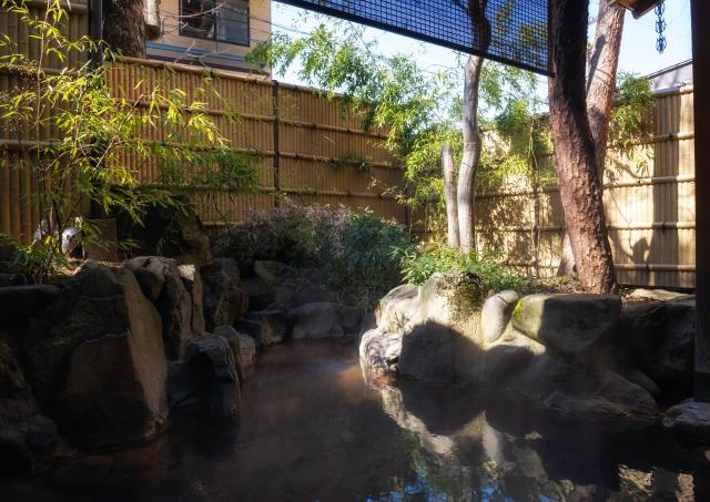 Outdoor hot spring  in Shibu Onsen