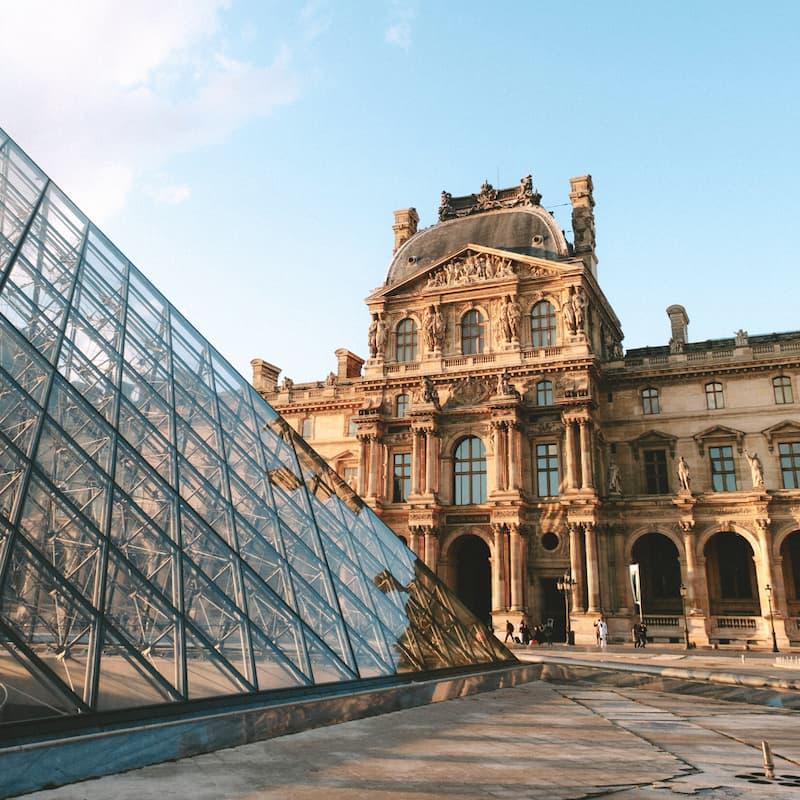 View of the Louvre in Paris France