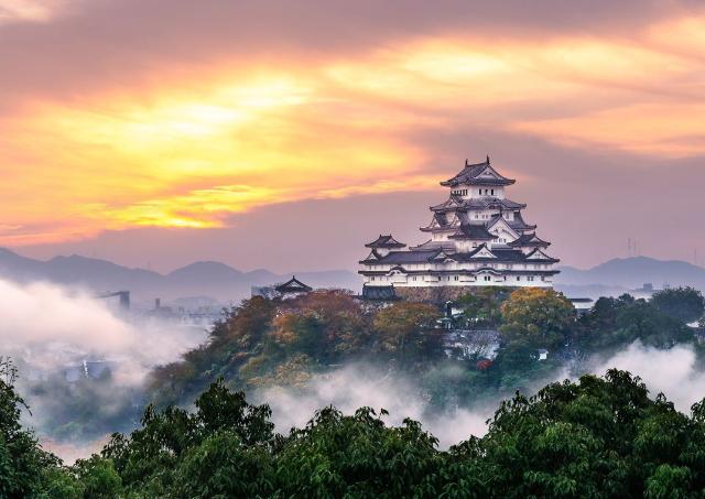 White Egret Castle is nickname of Himeji castle, the great castle in Hyogo, Japan