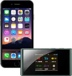 Mobile phone and pocket Wi-Fi device, showcasing portable connectivity options